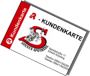 Kundenkarte der Sonnen-Apotheke Bad Kötzting Kundenkarte der Sonnen-Apotheke Bad Kötzting