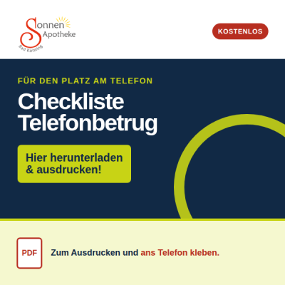 Checkliste Telefonbetrug