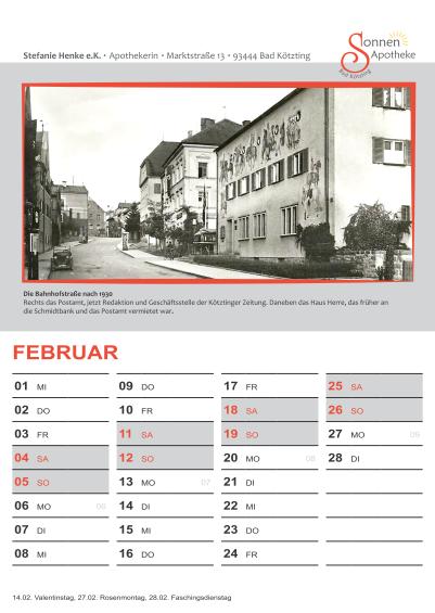 Kalender Februar 2017