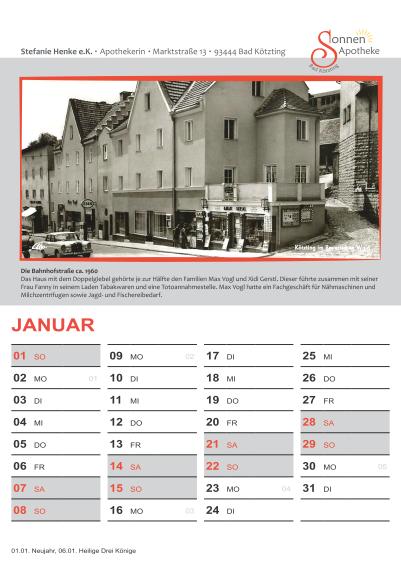 Kalender Januar 2017